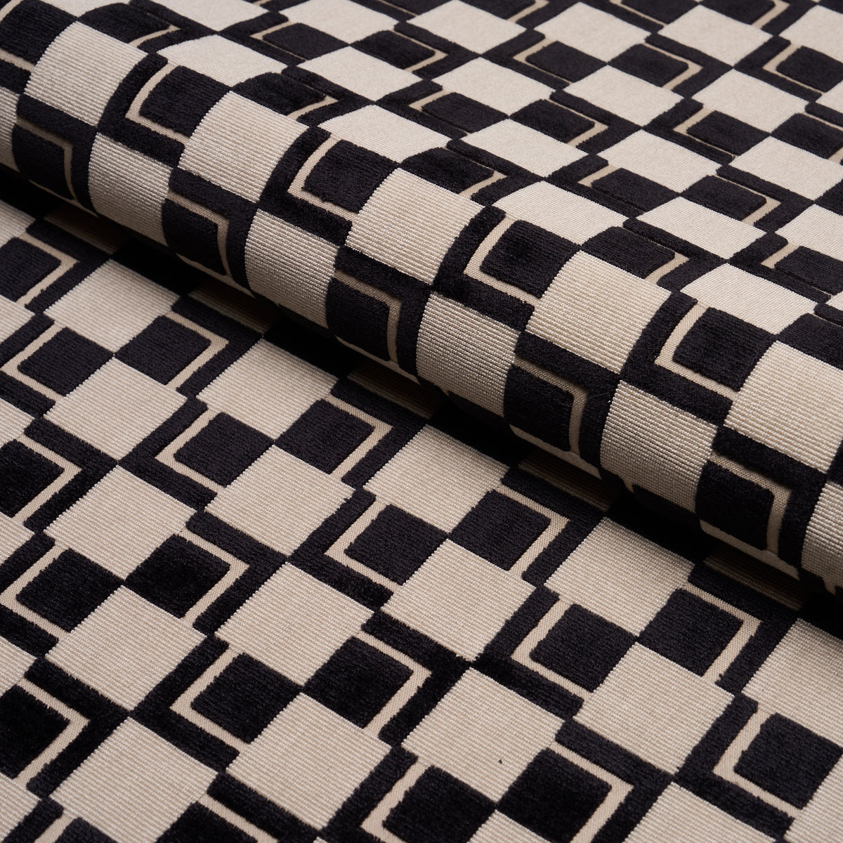 Edison Velvet - Noir - Schumacher 84802 Fabric - Schumacher Fabric
