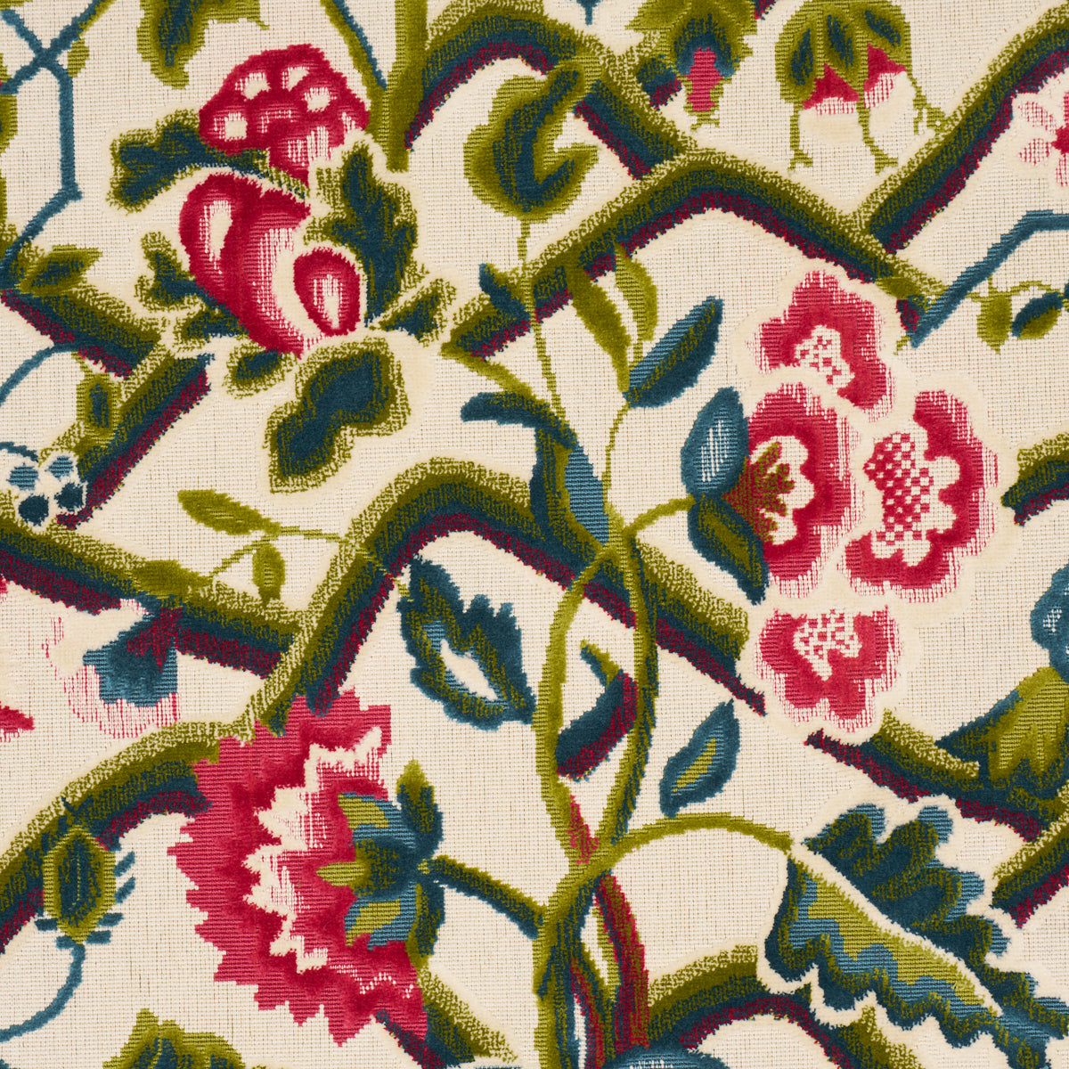 JACOBEAN-GARDEN-VELVET-MULBERRY-LEAF-SCHUMACHER-84820 - Schumacher Fabric