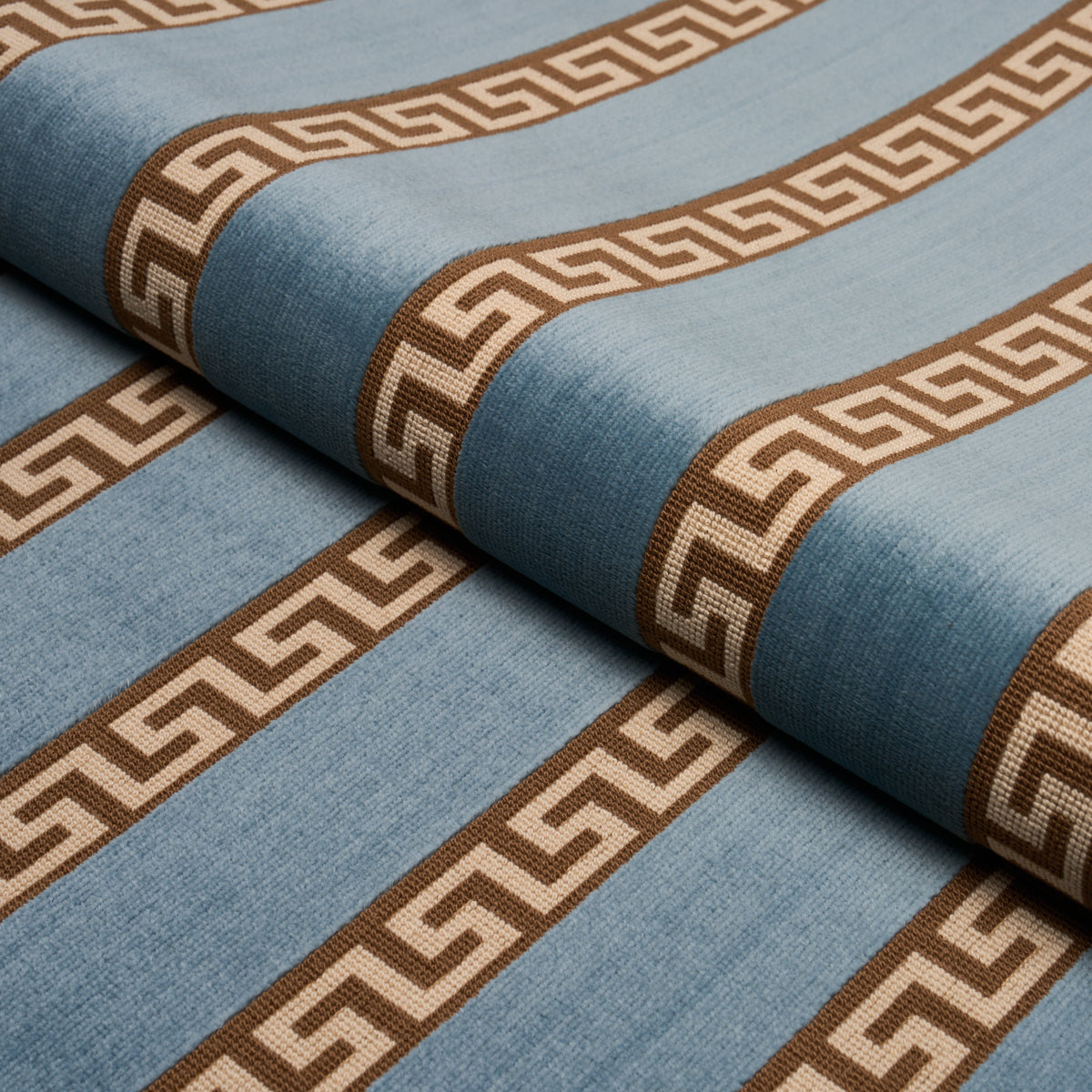 Darius Velvet Stripe - Aquamarine - Schumacher 84851 Fabric - Schumacher Fabric