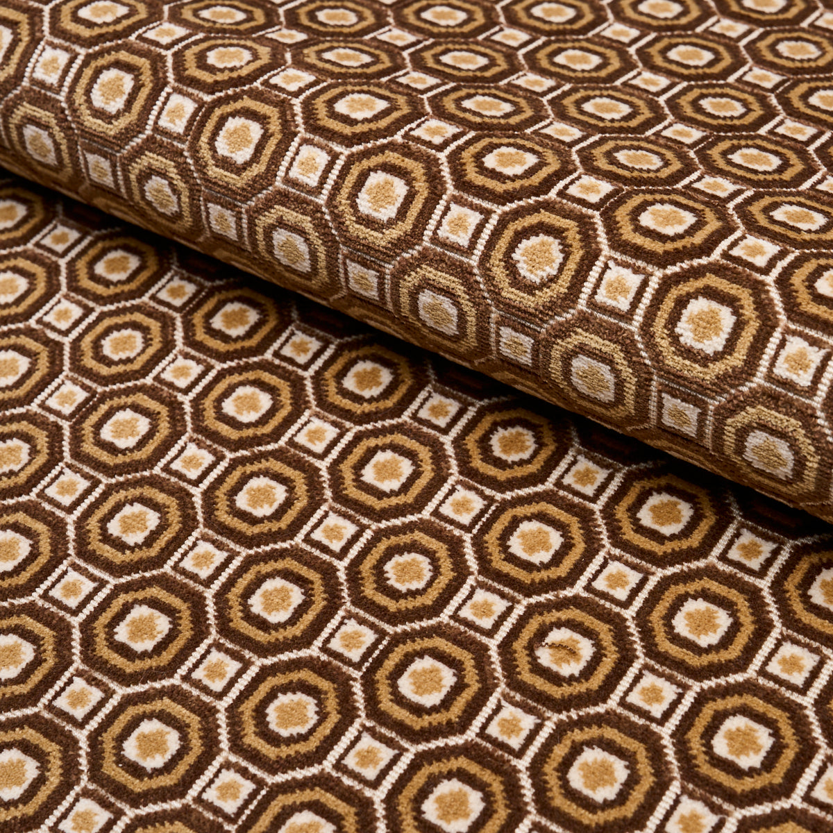 Trianon Cut Velvet - Bisque - Schumacher 84891 Fabric - Schumacher Fabric
