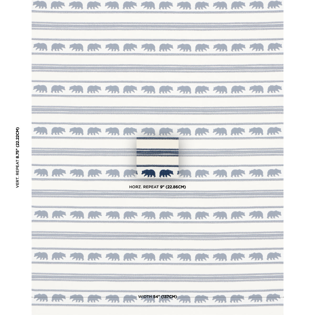 KODA-STRIPE-INDIGO-SCHUMACHER-84990 - Schumacher Fabric