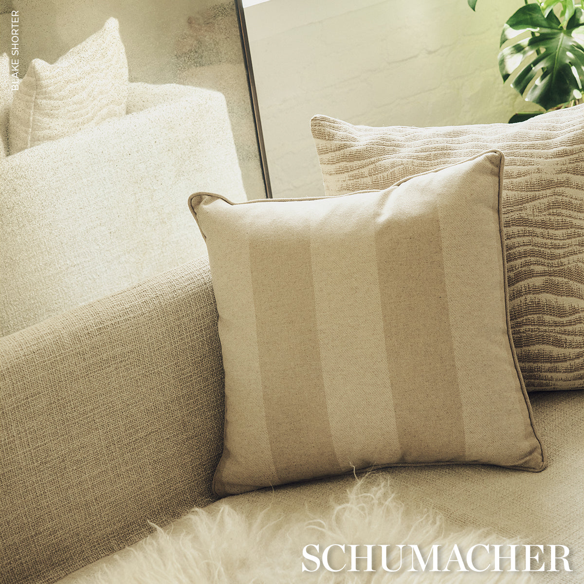 HEMLOCK-STRIPE-NATURAL-SCHUMACHER-85040 - Schumacher Fabric