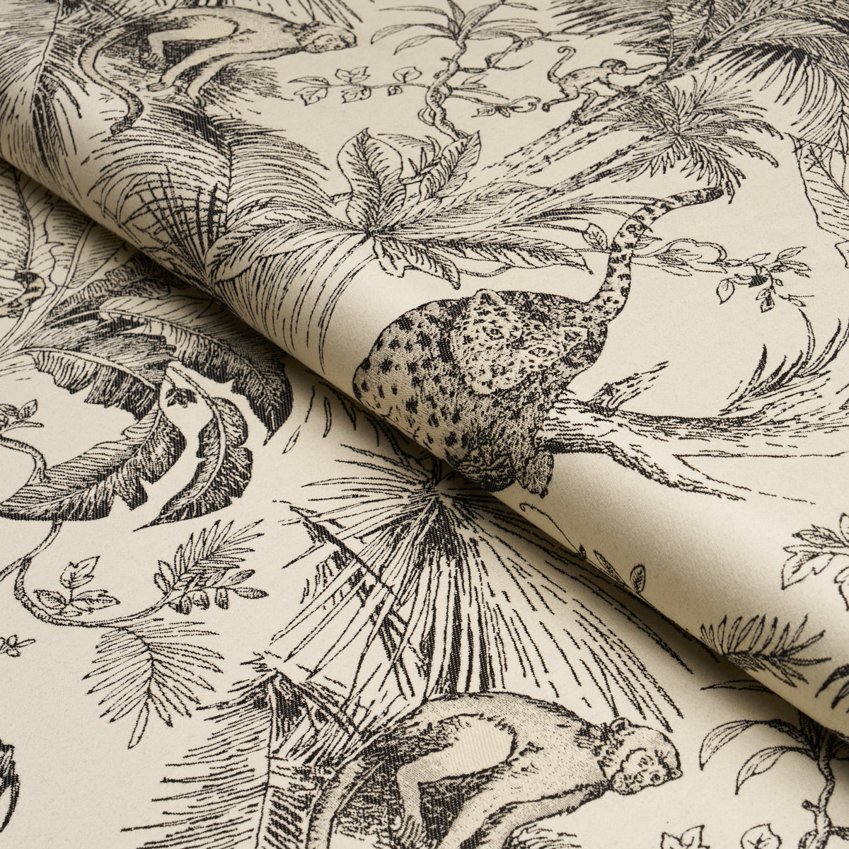 FOREST-CANOPY-BLACK-IVORY-SCHUMACHER-85100 - Schumacher Fabric