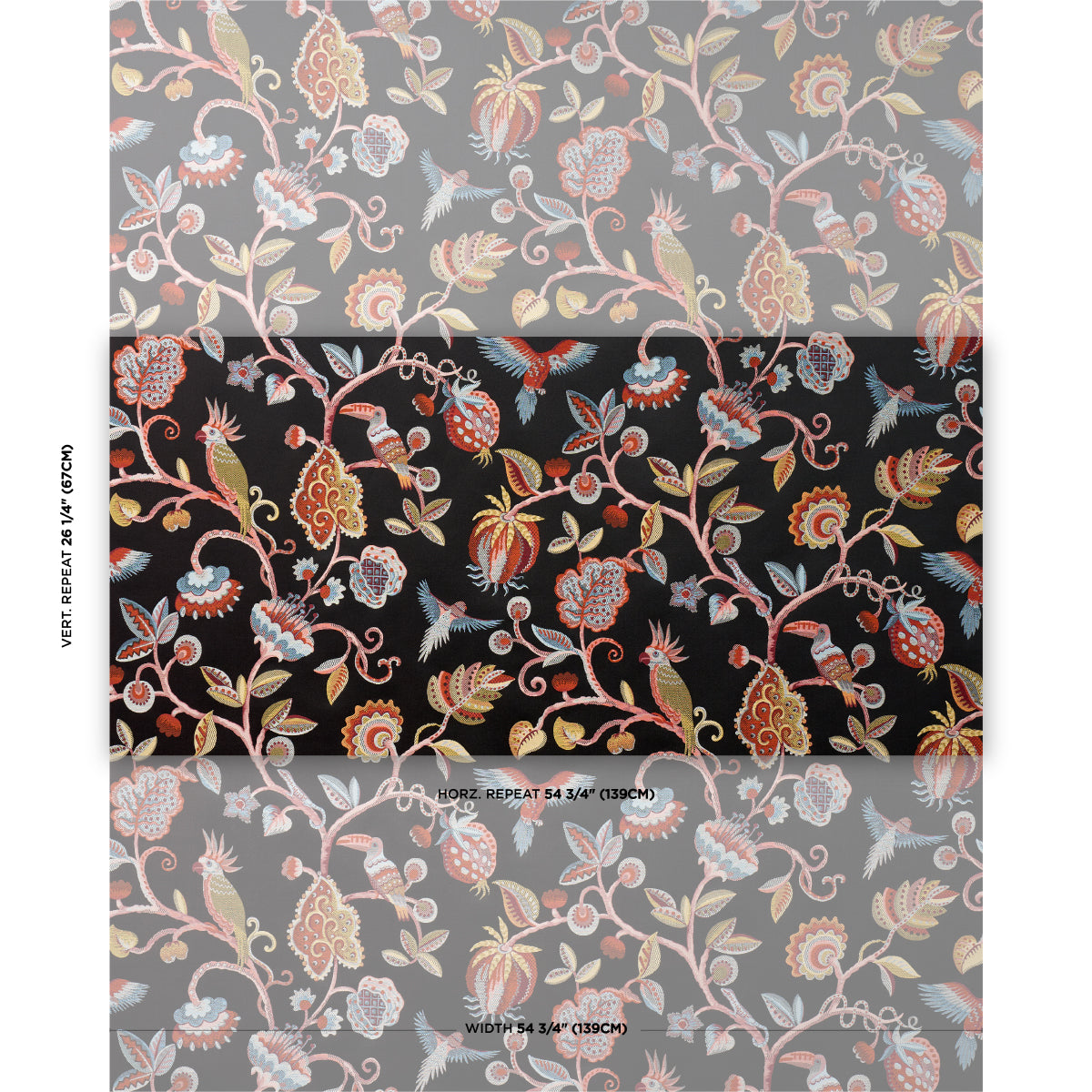 BIRDS-OF-PARADISE-WOVEN-NOIR-SCHUMACHER-85110 - Schumacher Fabric