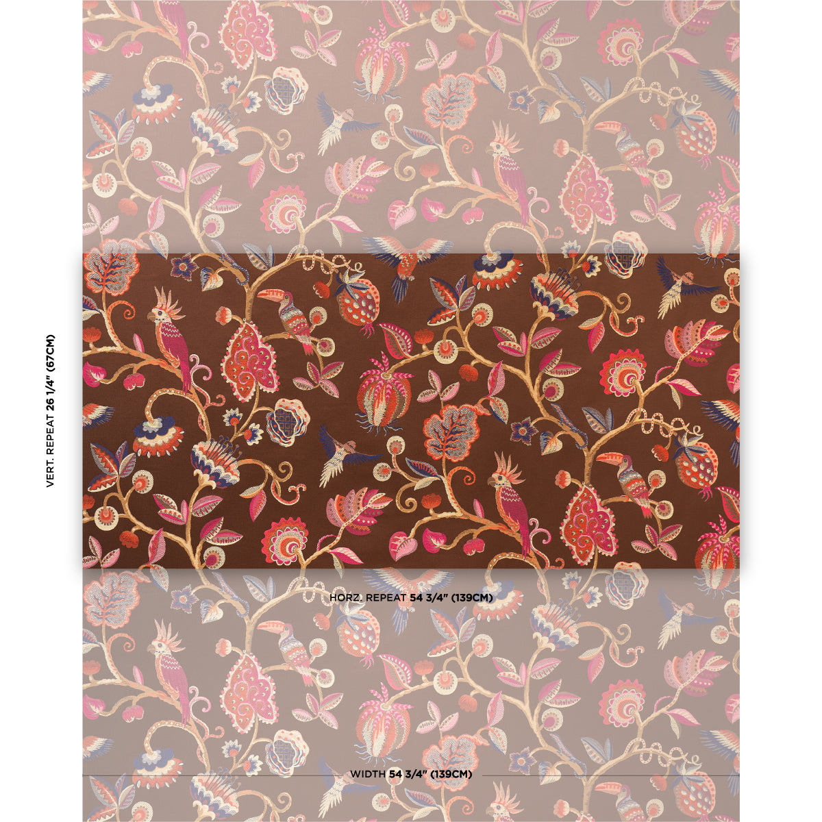 BIRDS-OF-PARADISE-WOVEN-CHESTNUT-SCHUMACHER-85111 - Schumacher Fabric
