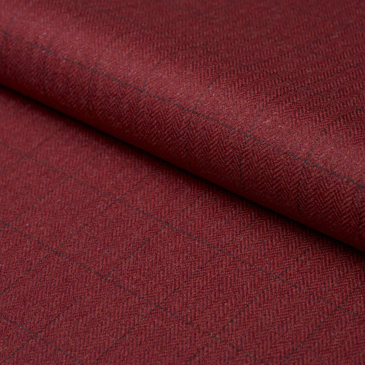 Thompson Merino Windowpane - Scarlet - Schumacher 85293 Fabric - Schumacher Fabric