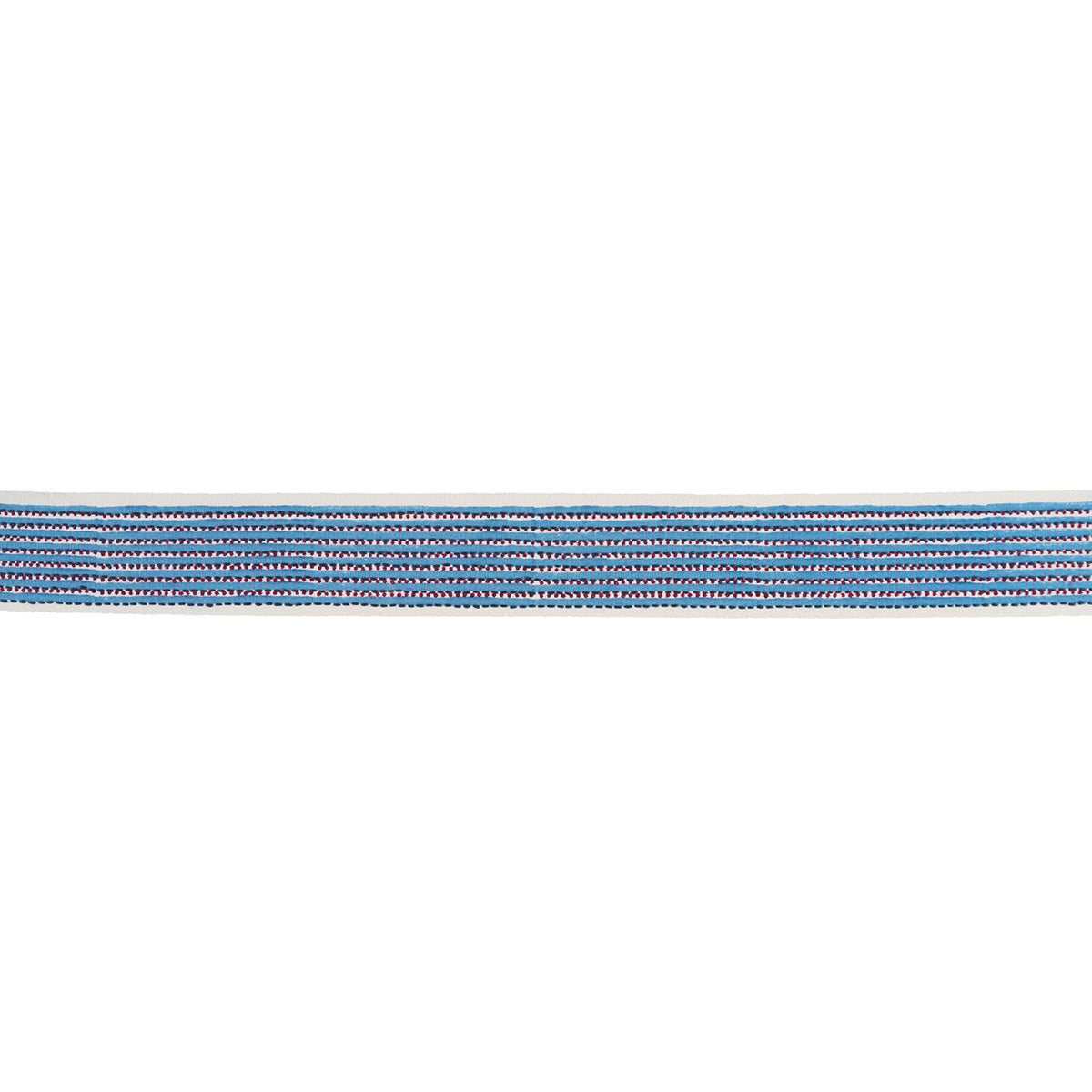 STRIPE-DOT-HAND-BLOCK-TRIM-BLUE-SCHUMACHER-85421 - Schumacher Trim