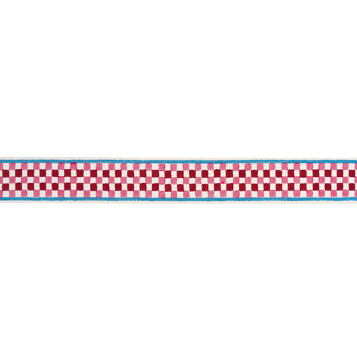 CHEQUER-HAND-BLOCK-TRIM-PINK-SCHUMACHER-85451 - Schumacher Trim