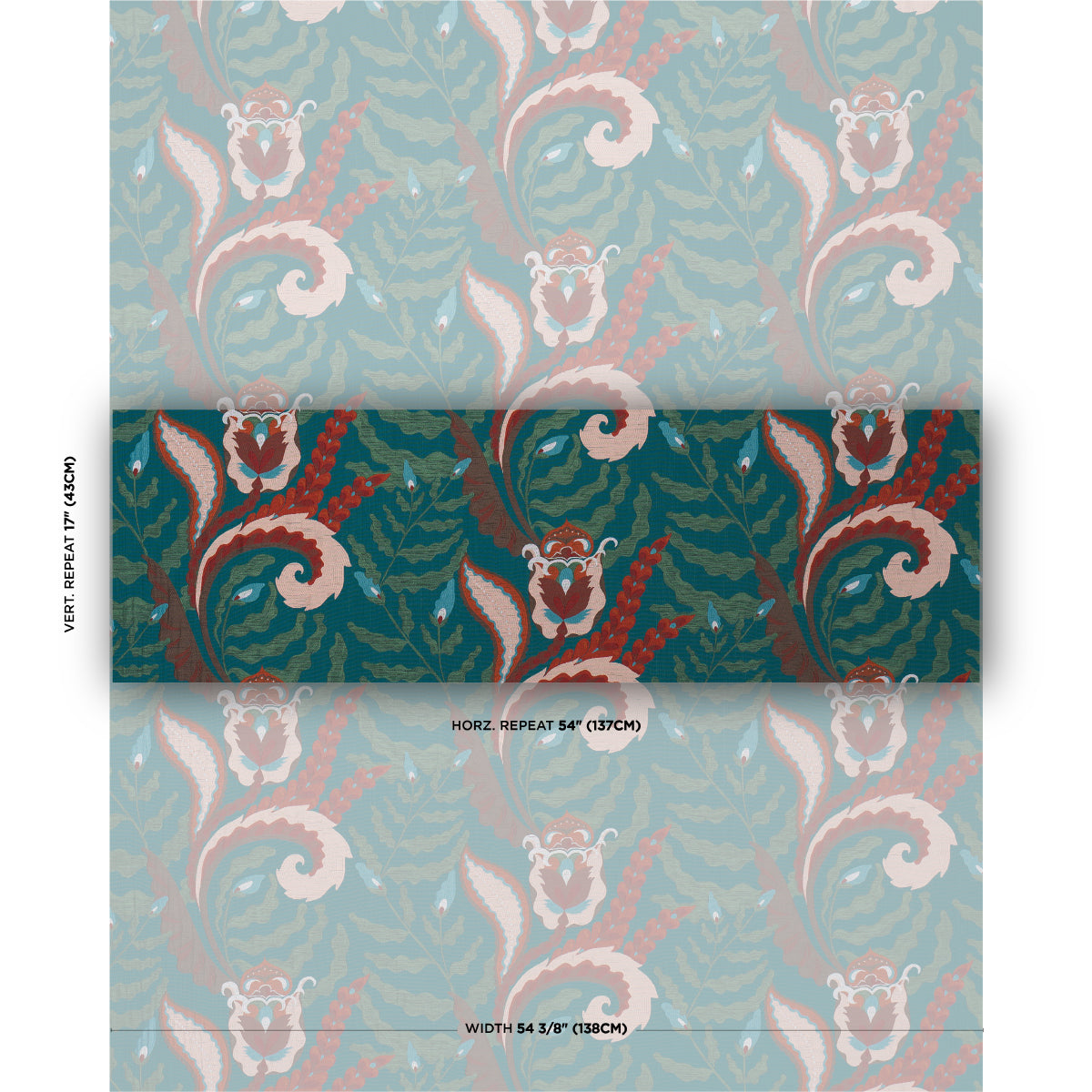 JAIPUR-FANTAISIE-TURQUOISE-SCHUMACHER-85490 - Schumacher Fabric