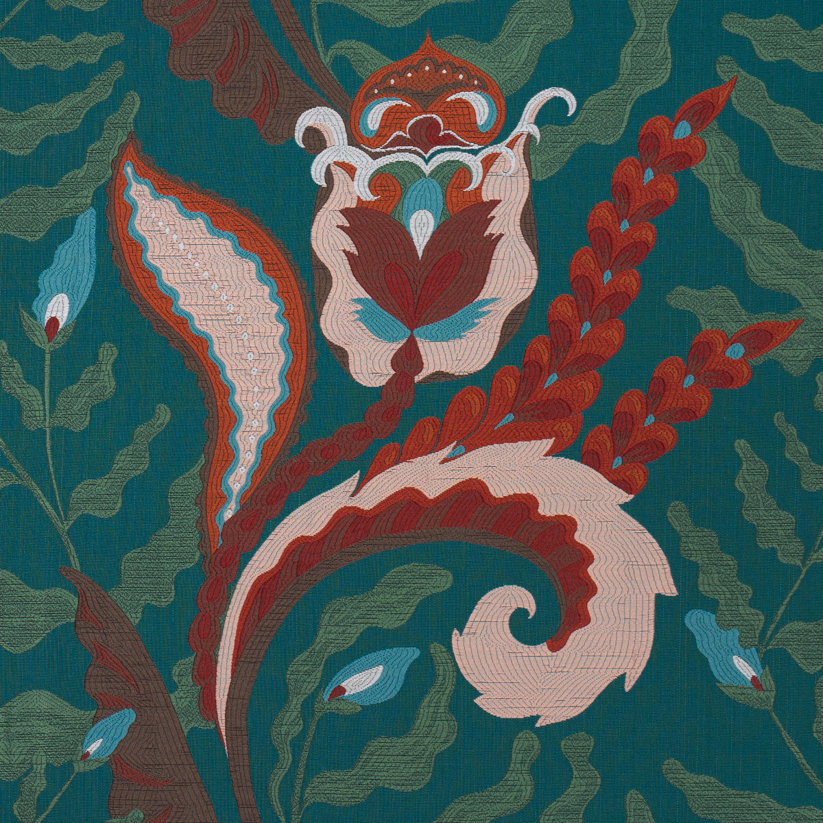 JAIPUR-FANTAISIE-TURQUOISE-SCHUMACHER-85490 - Schumacher Fabric