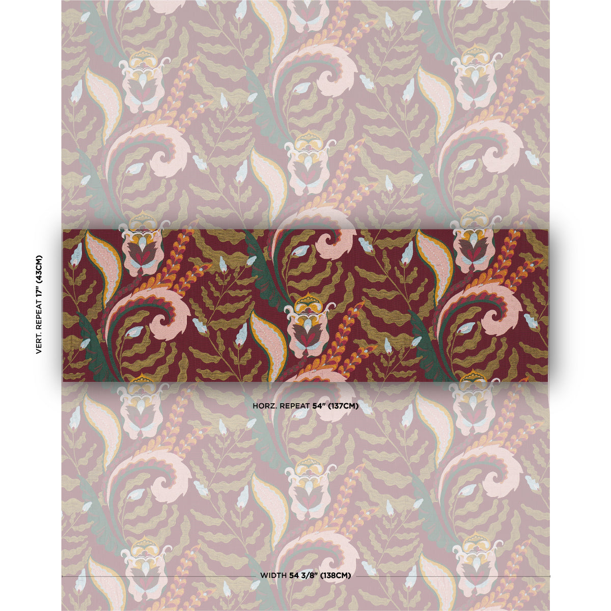 JAIPUR-FANTAISIE-AUBERGINE-SCHUMACHER-85492 - Schumacher Fabric