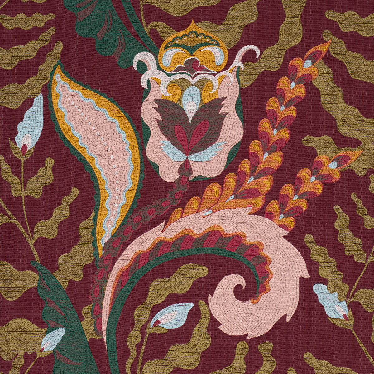 JAIPUR-FANTAISIE-AUBERGINE-SCHUMACHER-85492 - Schumacher Fabric