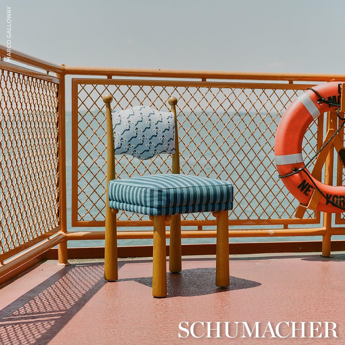 PIPE-ILLUSION-BLEU-SCHUMACHER-85511 - Schumacher Fabric