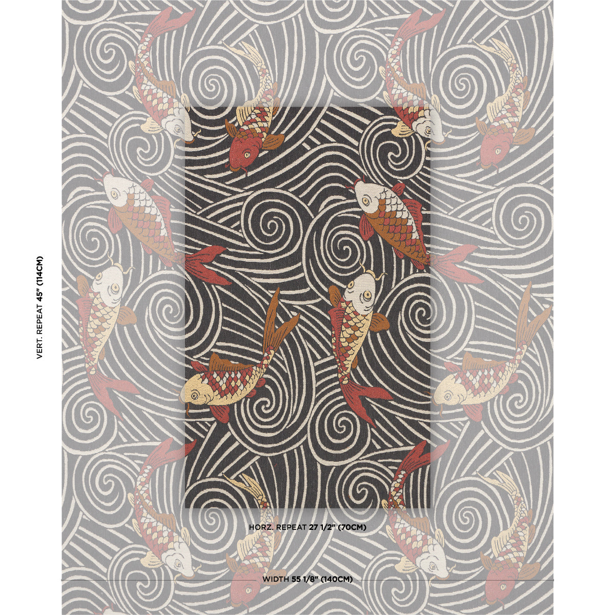 KOI-FISH-MIDNIGHT-SCHUMACHER-85590 - Schumacher Fabric