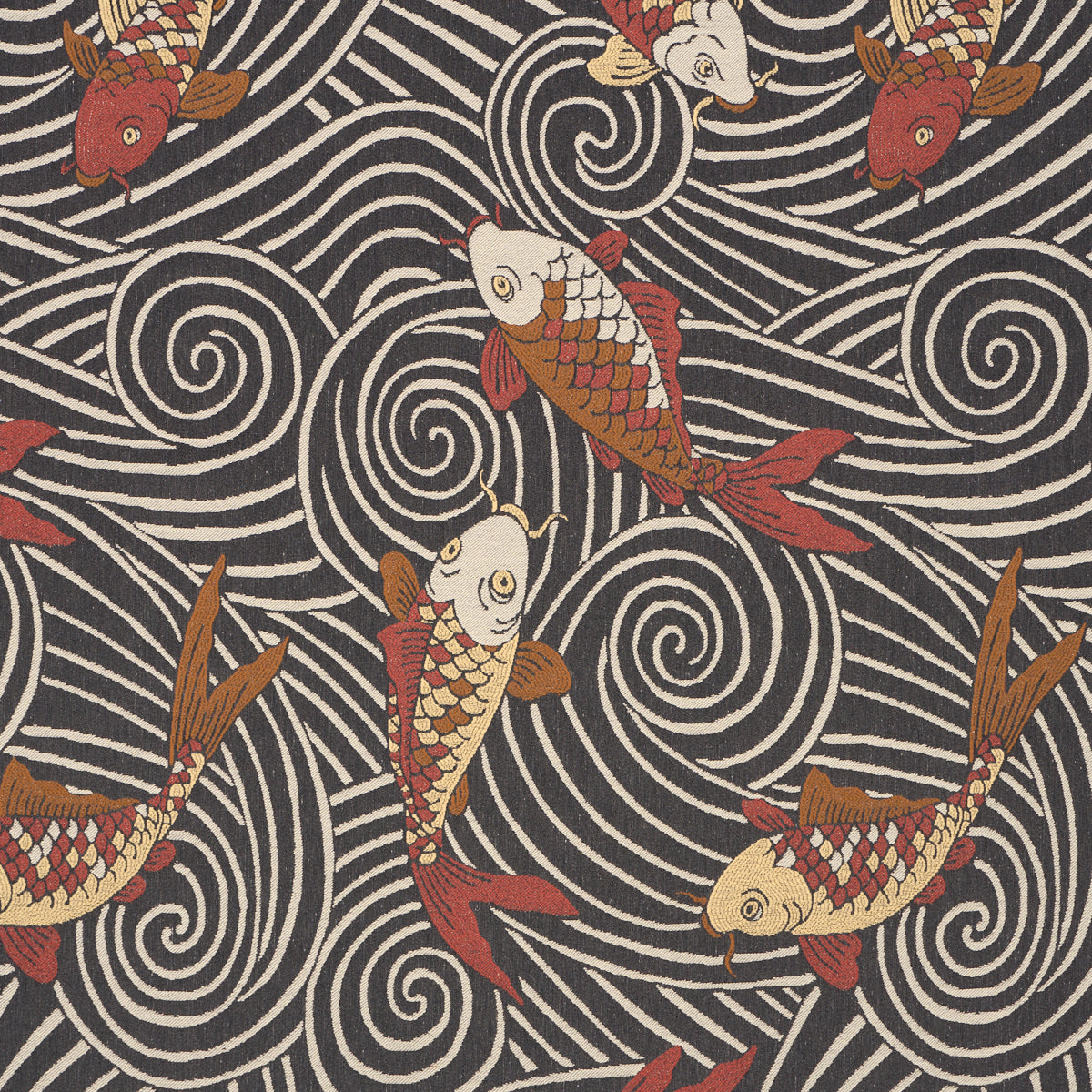 Koi Fish - Midnight - Schumacher 85590 Fabric - Schumacher Fabric