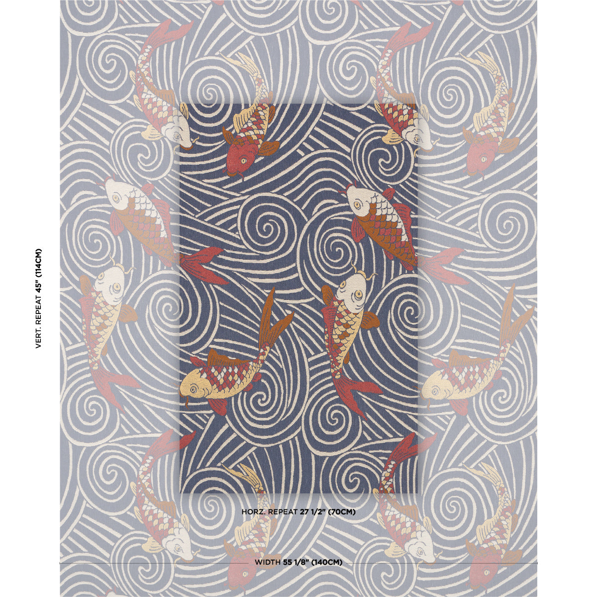 KOI-FISH-INDIGO-SCHUMACHER-85591 - Schumacher Fabric