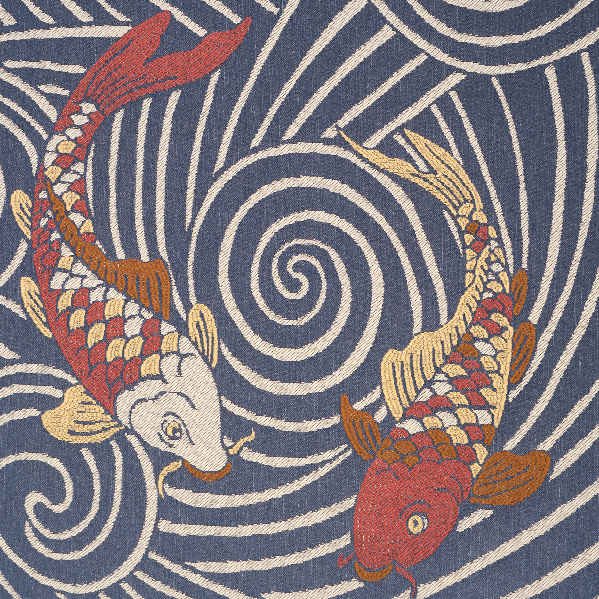 KOI-FISH-INDIGO-SCHUMACHER-85591 - Schumacher Fabric