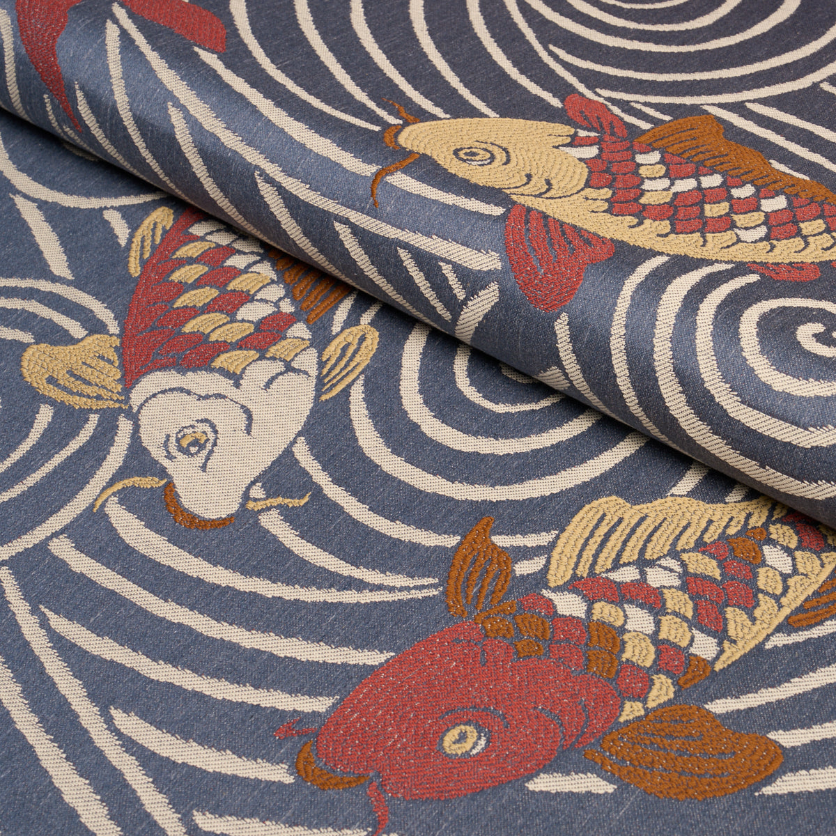 KOI-FISH-INDIGO-SCHUMACHER-85591 - Schumacher Fabric