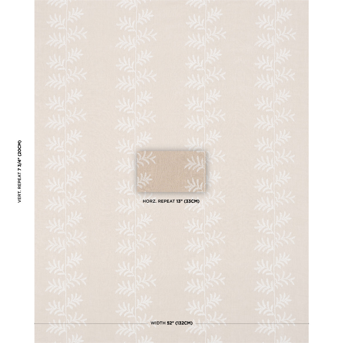 Eloise Embroidery - Natural - Schumacher 85631 Fabric - Schumacher Fabric