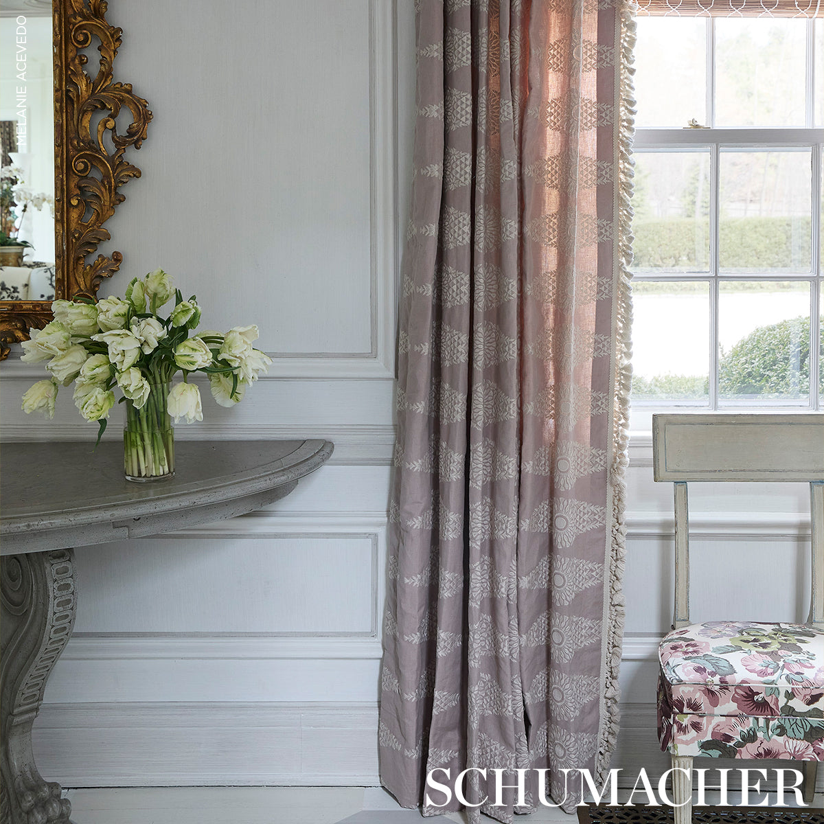 TASMIN-EMBROIDERY-FRENCH-LILAC-SCHUMACHER-85670 - Schumacher Fabric