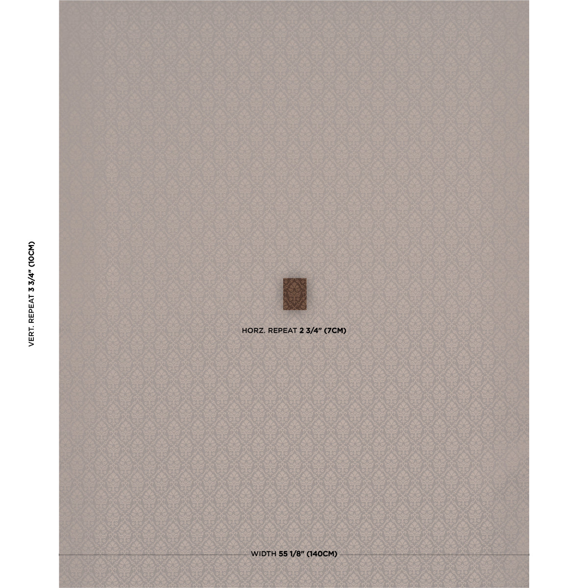 Grant Damask - Brown - Schumacher 85725 Fabric - Schumacher Fabric