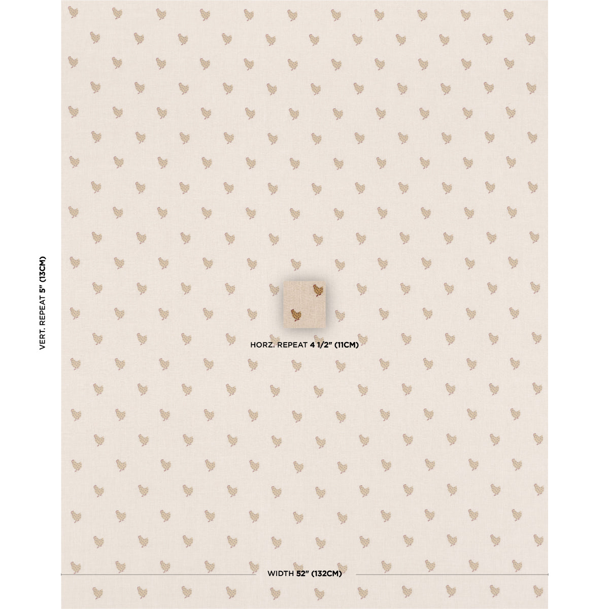 BETSYS-CHICKEN-EMBROIDERY-NATURAL-SCHUMACHER-85950 - Schumacher Fabric