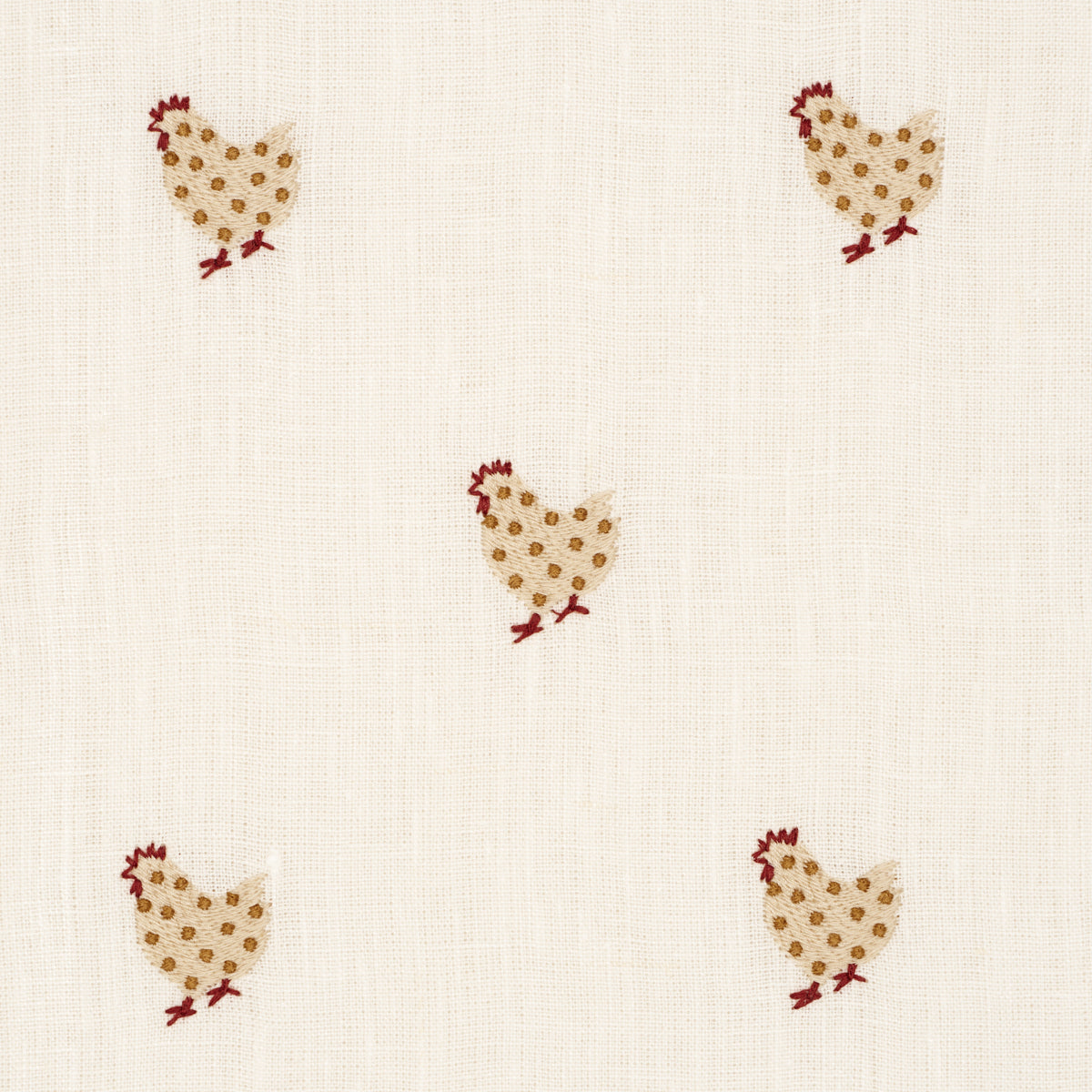 BETSYS-CHICKEN-EMBROIDERY-IVORY-SCHUMACHER-85951 - Schumacher Fabric