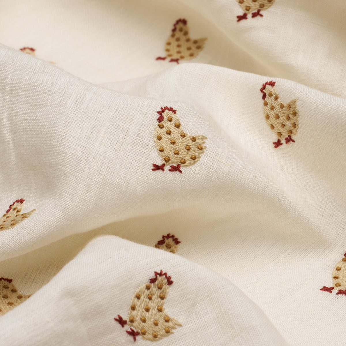 BETSYS-CHICKEN-EMBROIDERY-IVORY-SCHUMACHER-85951 - Schumacher Fabric