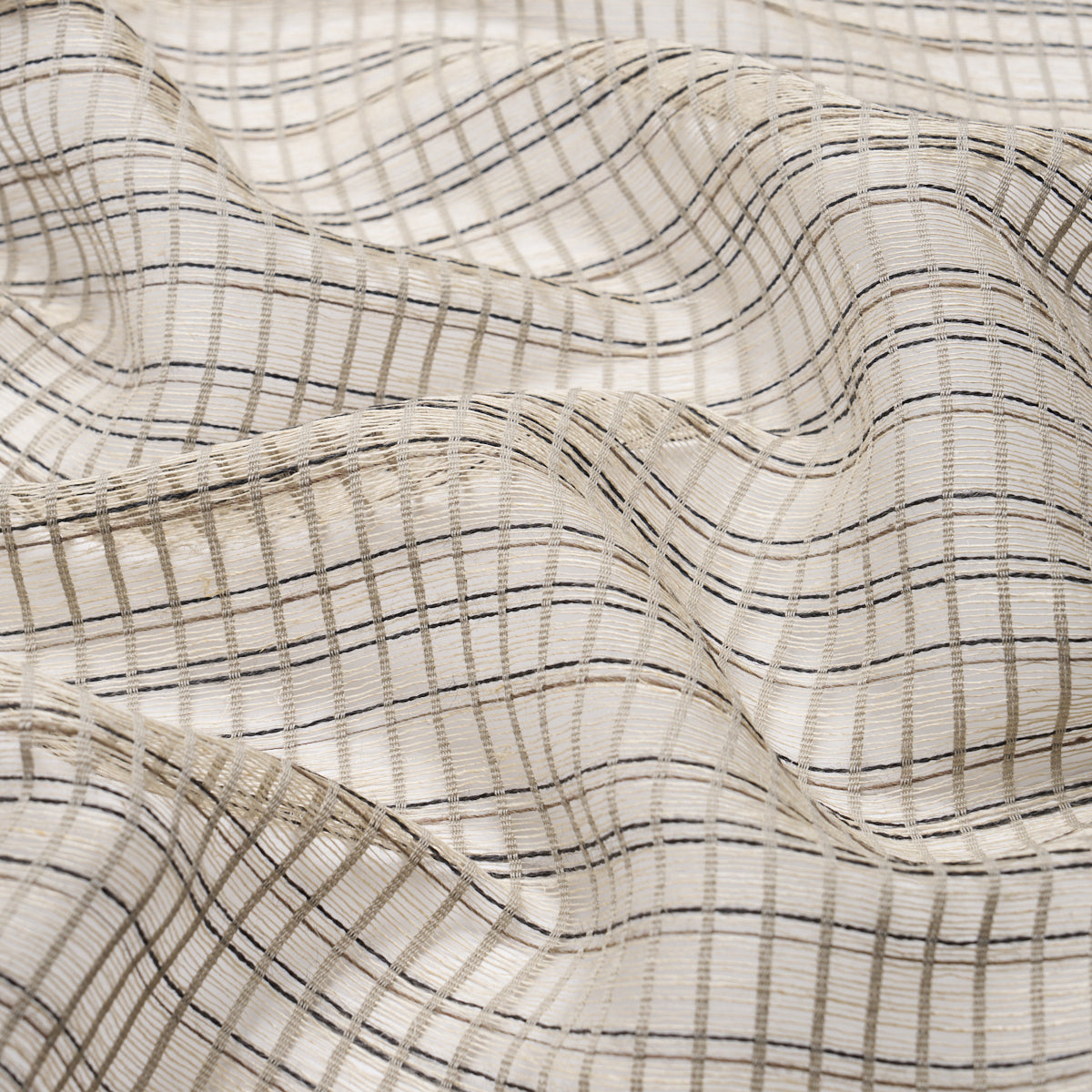 PAYTON-LINEN-SHEER-GRID-BLACK-WHITE-SCHUMACHER-86050 - Schumacher Fabric