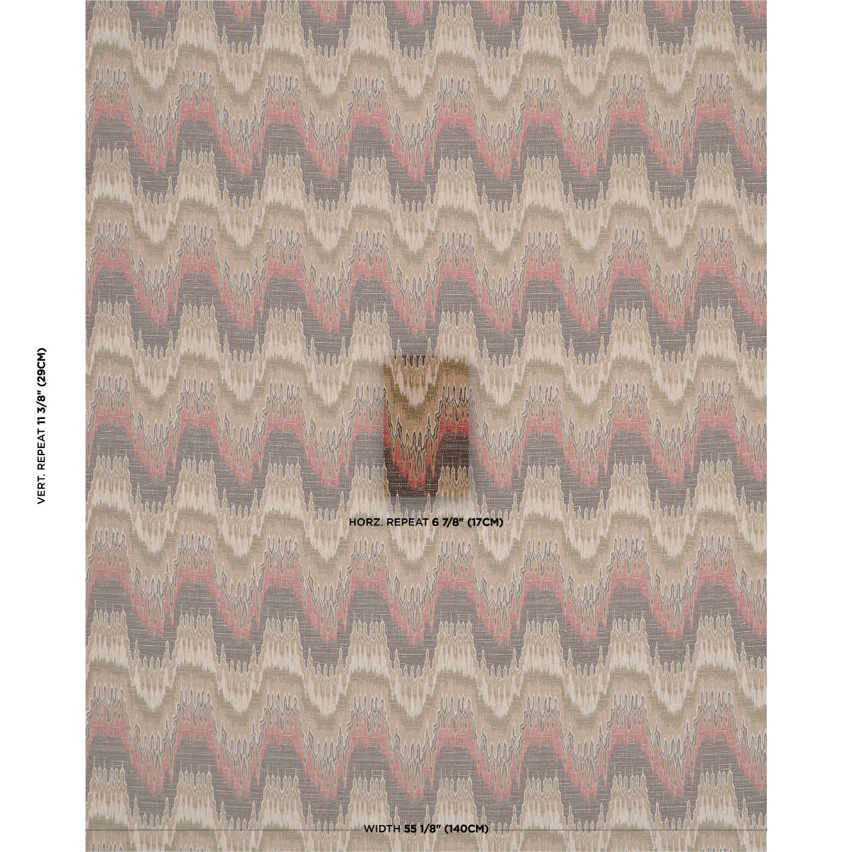Elio Flamestitch - Ruby - Schumacher 86130 Fabric - Schumacher Fabric