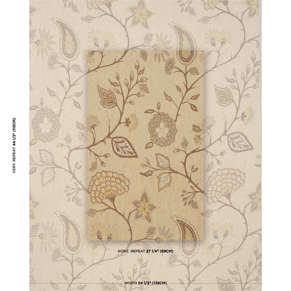 Fiammetta Jacquard - Oro - Schumacher 86150 Fabric - Schumacher Fabric