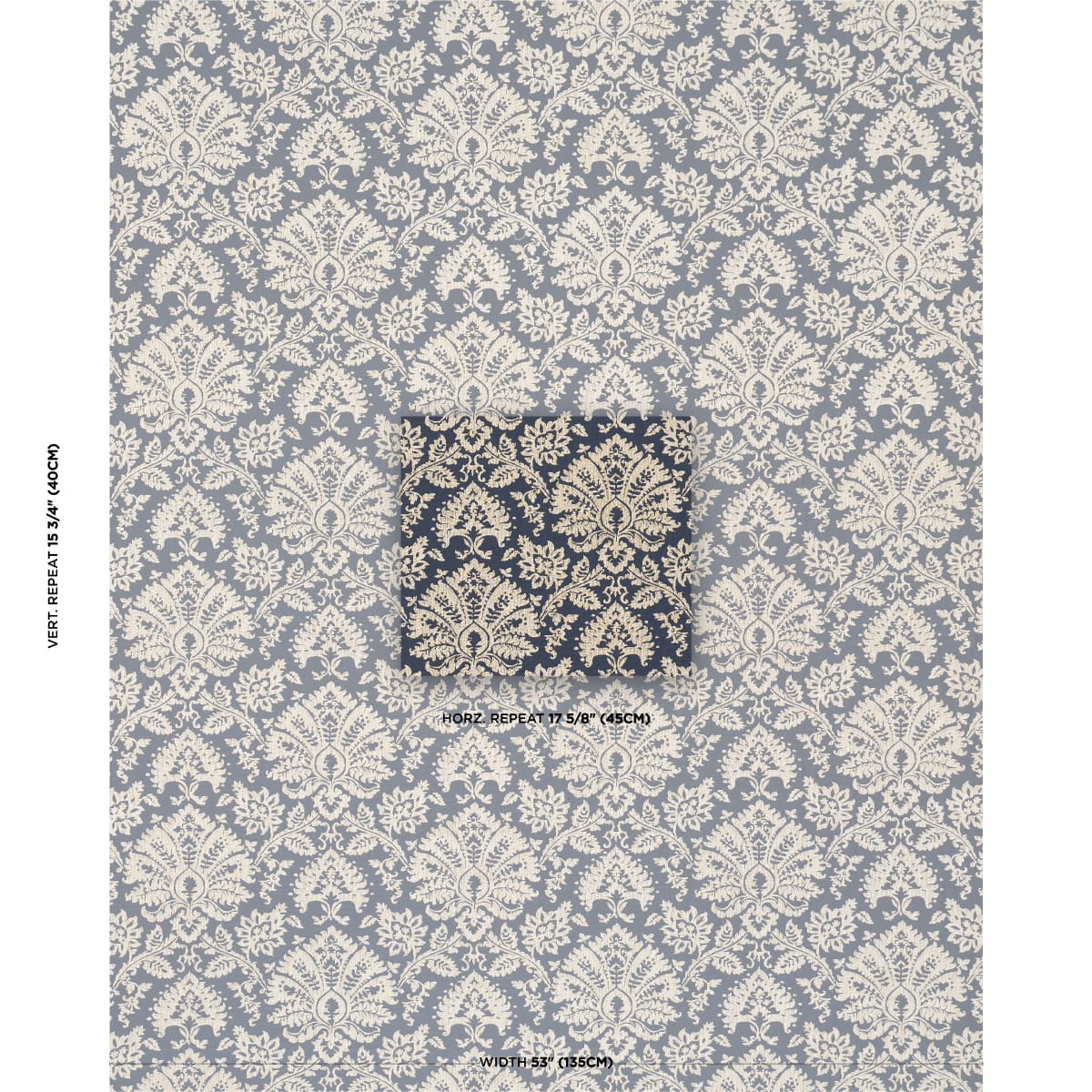 GIANNA-EMBROIDERY-INDIGO-SCHUMACHER-86161 - Schumacher Fabric