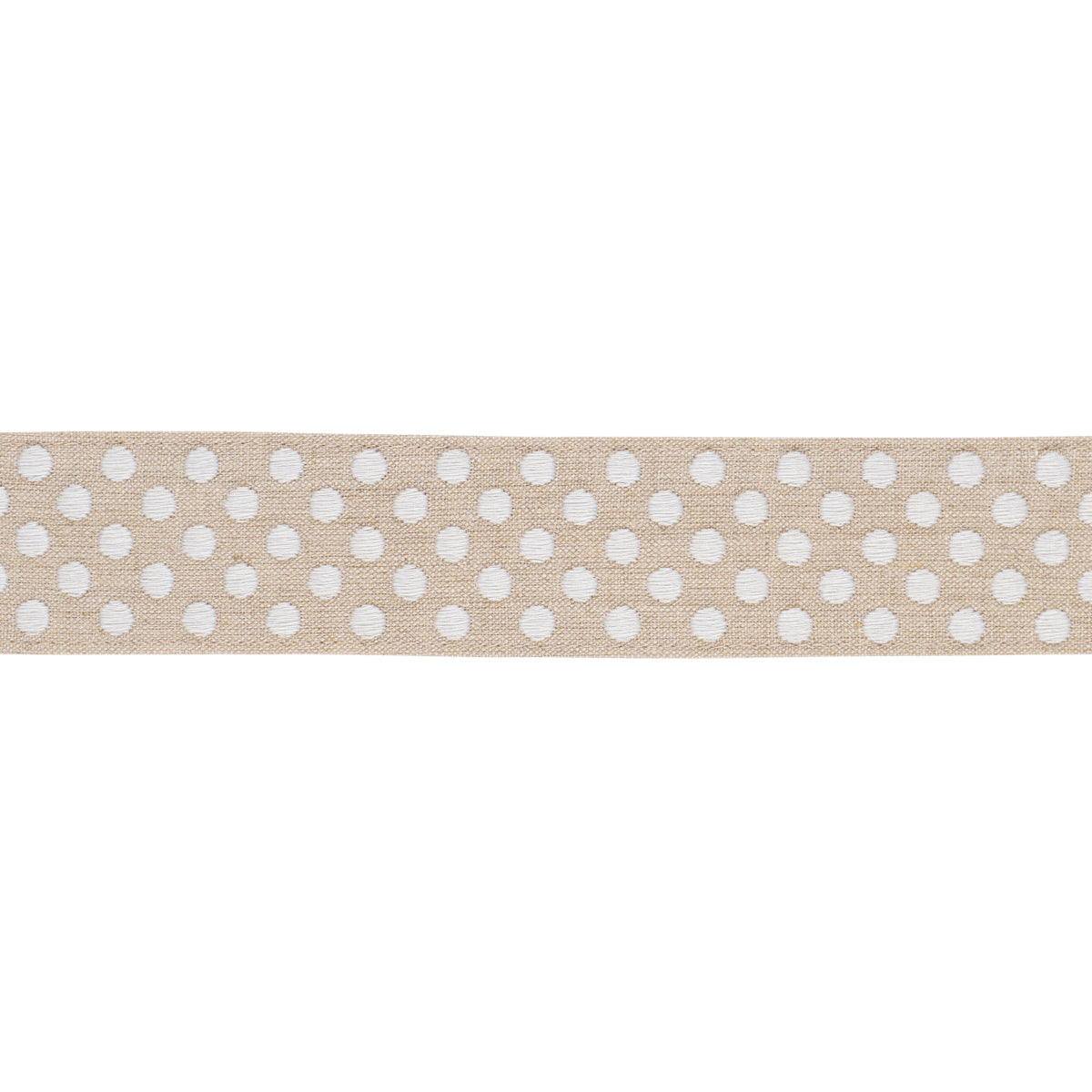 Dotted Embroidered Tape - Natural - Schumacher 86290 Trim
