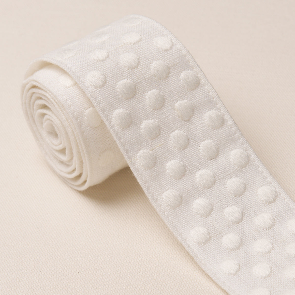 Dotted Embroidered Tape - Ivory - Schumacher 86291 Trim - Schumacher Trim