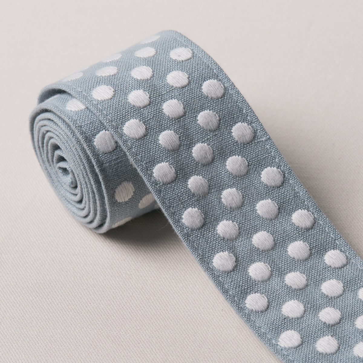 Dotted Embroidered Tape - Sky - Schumacher 86292 Trim - Schumacher Trim