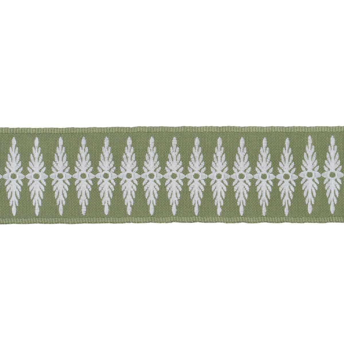 Genevieve Embroidered Tape - Green - Schumacher 86324