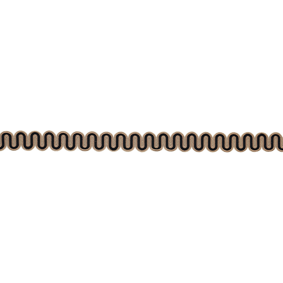 Winding River Tape - Black & Camel - Schumacher 86360 Trim - Schumacher Trim