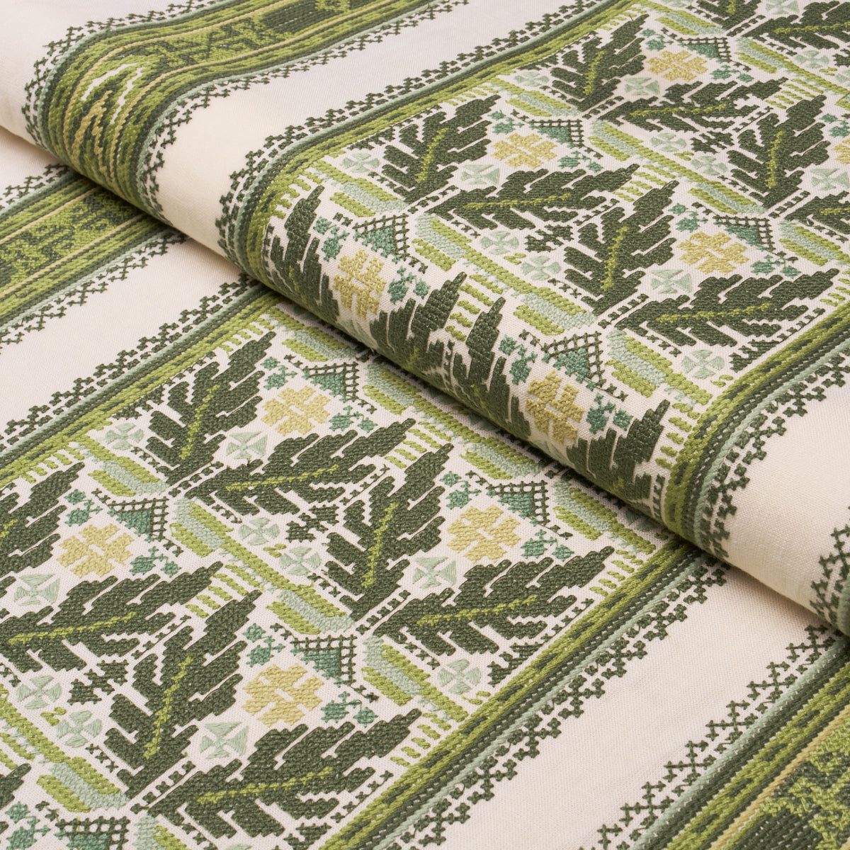 AYLA-EMBROIDERY-GREEN-SCHUMACHER-86551 - Schumacher Fabric