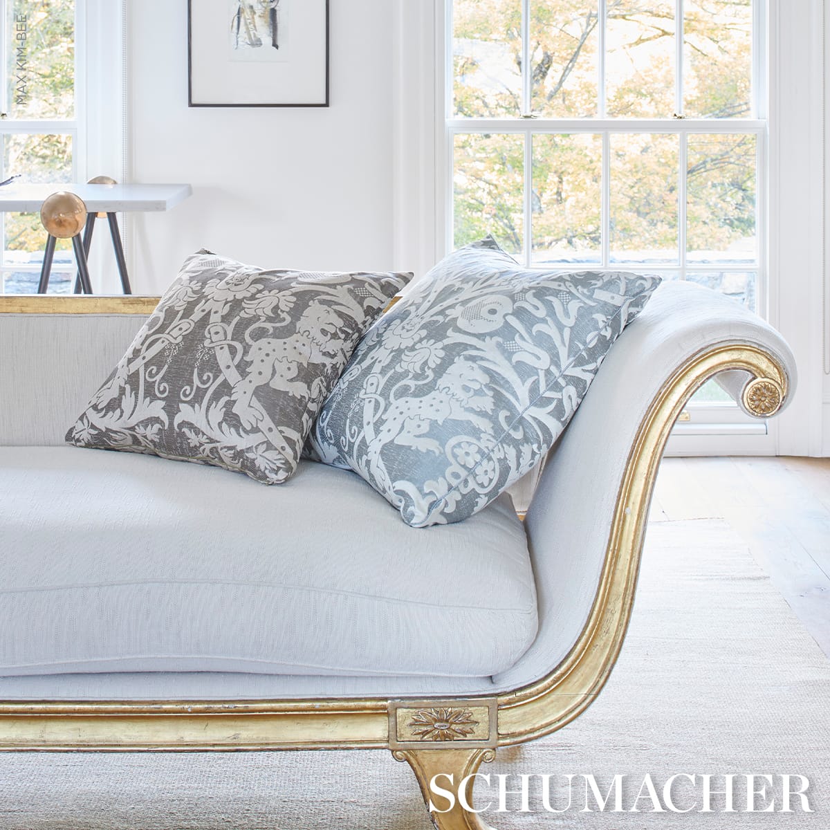 DOUGAL-DAMASK-SMOKE-SCHUMACHER-86590 - Schumacher Tela