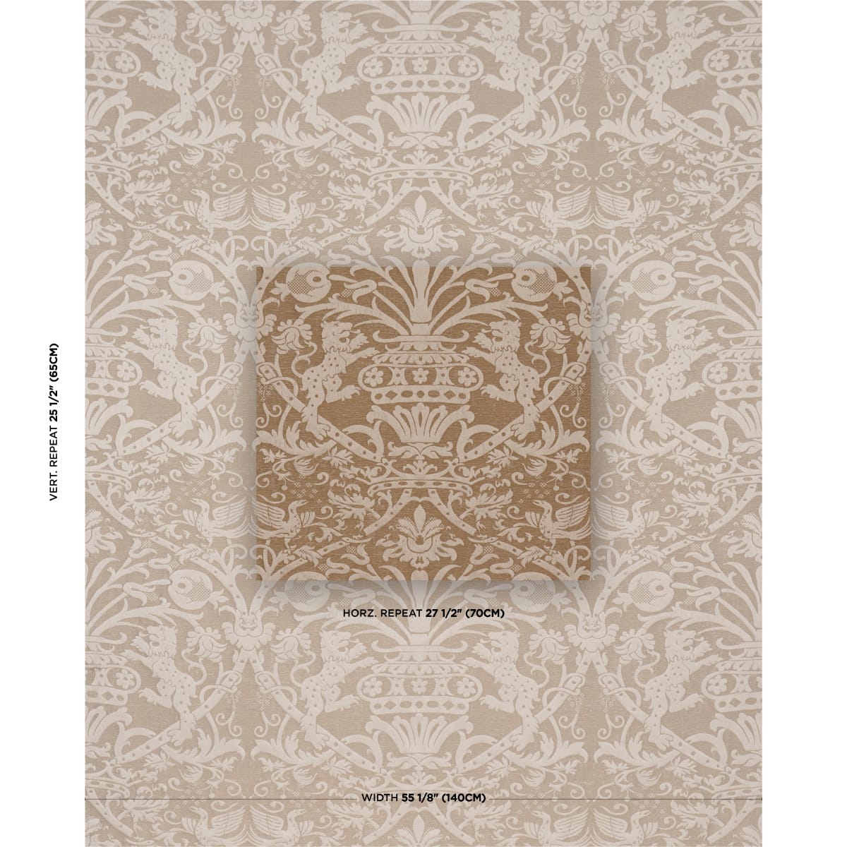 DOUGAL-DAMASK-WHEAT-SCHUMACHER-86591 - Schumacher Fabric