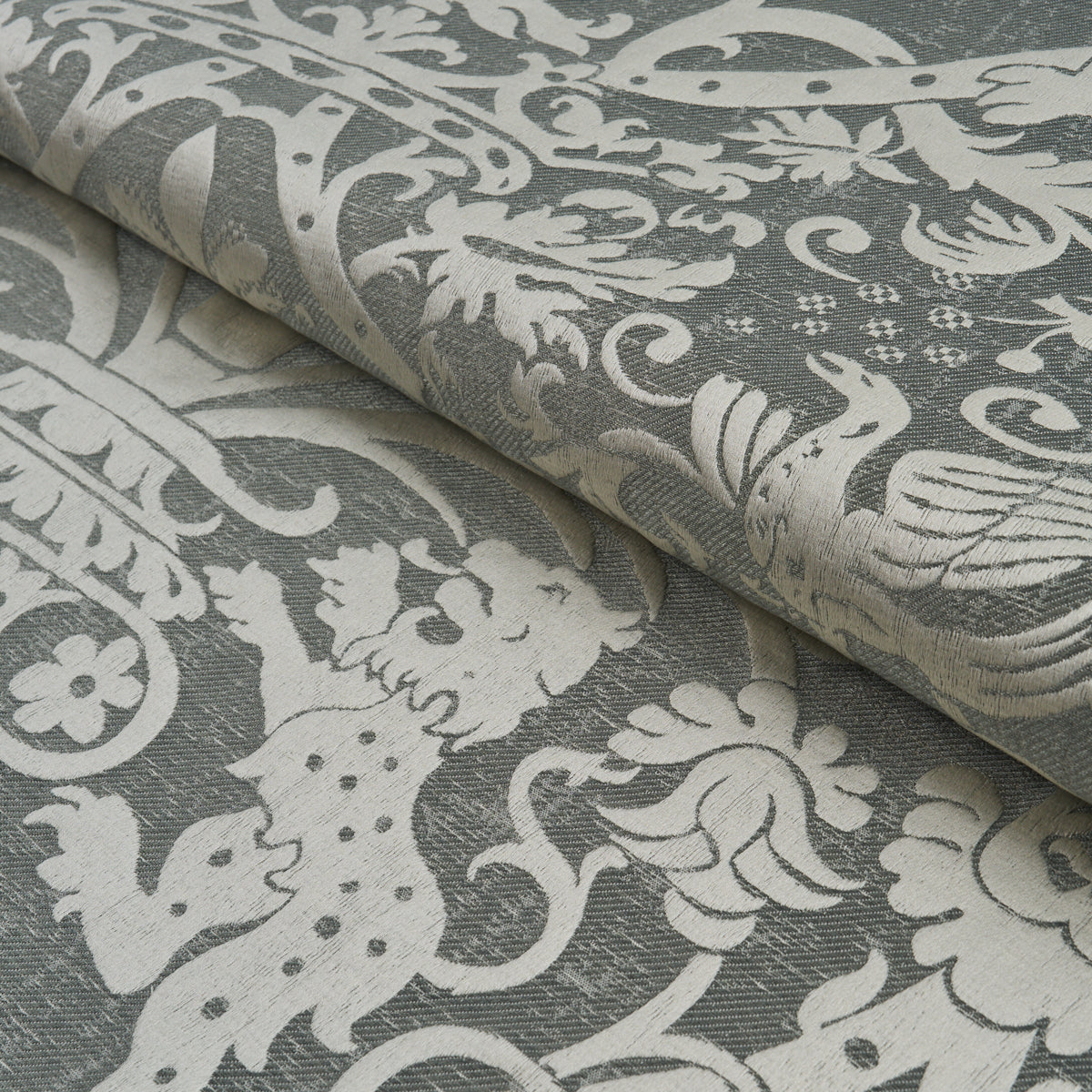 Dougal Damask - Mist - Schumacher 86592 Fabric - Schumacher Fabric