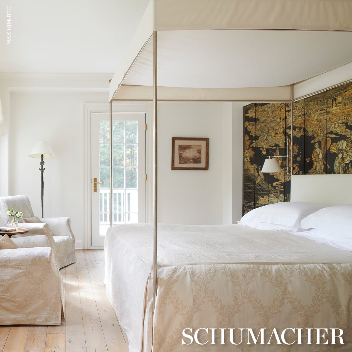 TYNINGHAME-TRELLIS-IVORY-SCHUMACHER-86642 - Schumacher Fabric