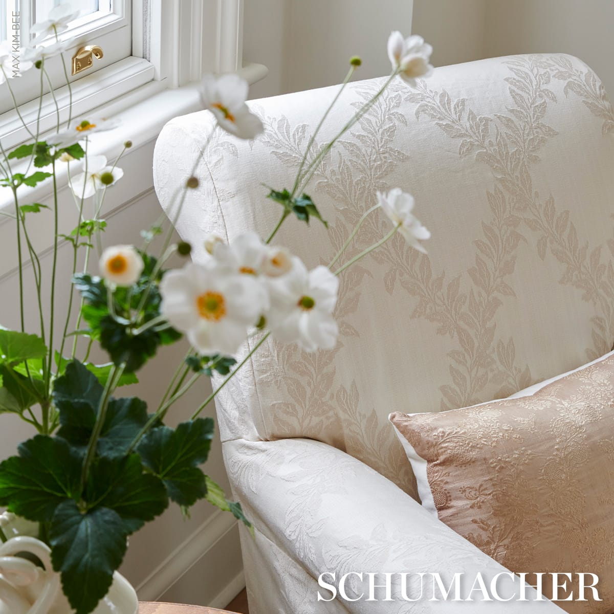 TYNINGHAME-TRELLIS-IVORY-SCHUMACHER-86642 - Schumacher Fabric