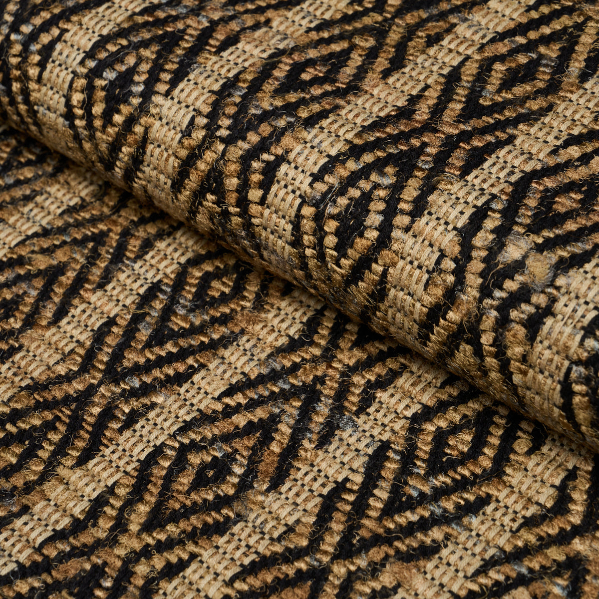 Kyara Handwoven - Brown & Black - Schumacher 86680 Fabric - Schumacher Fabric