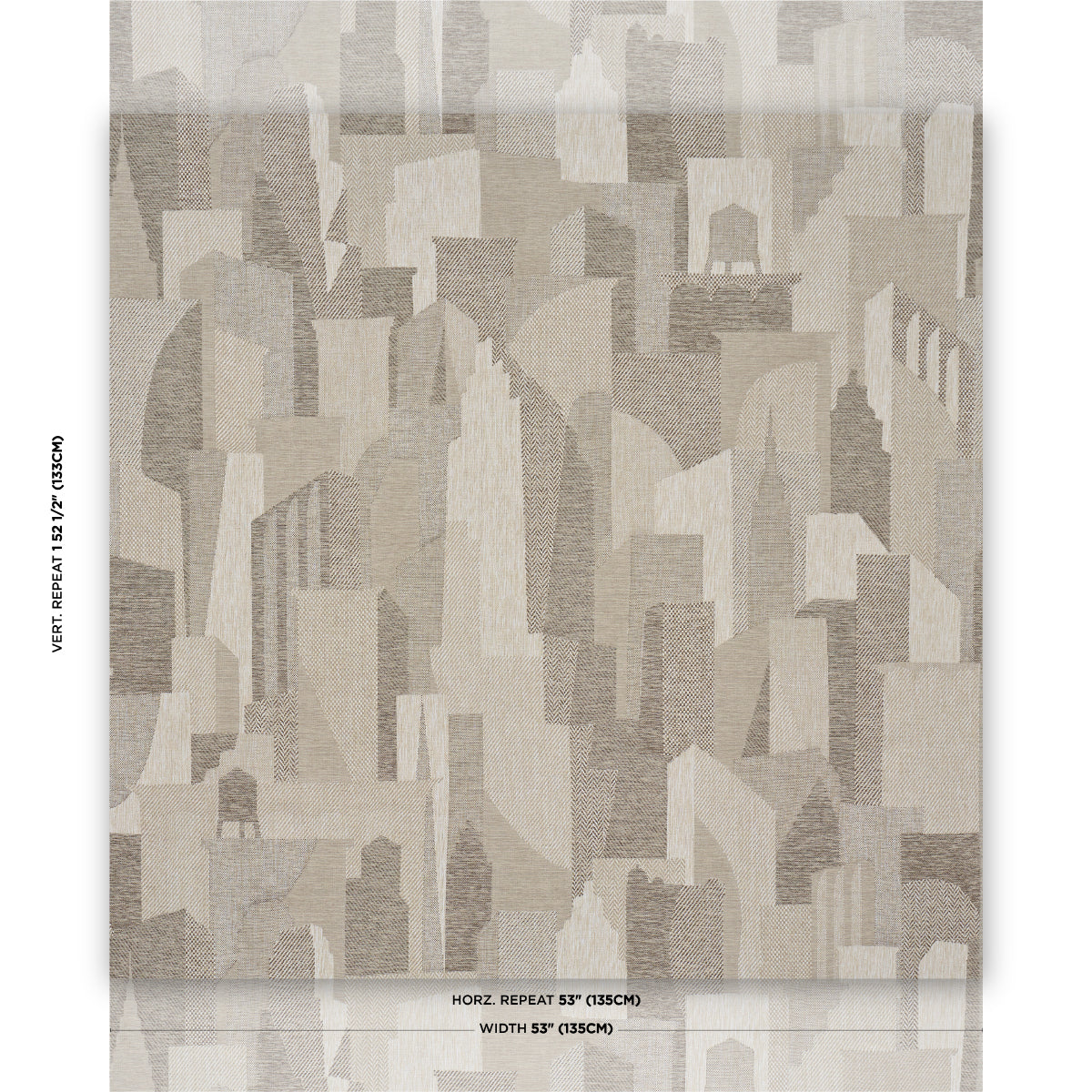 The City's Silent Lines Indoor/Out - Stone - Schumacher 86830 Fabric - Schumacher Fabric