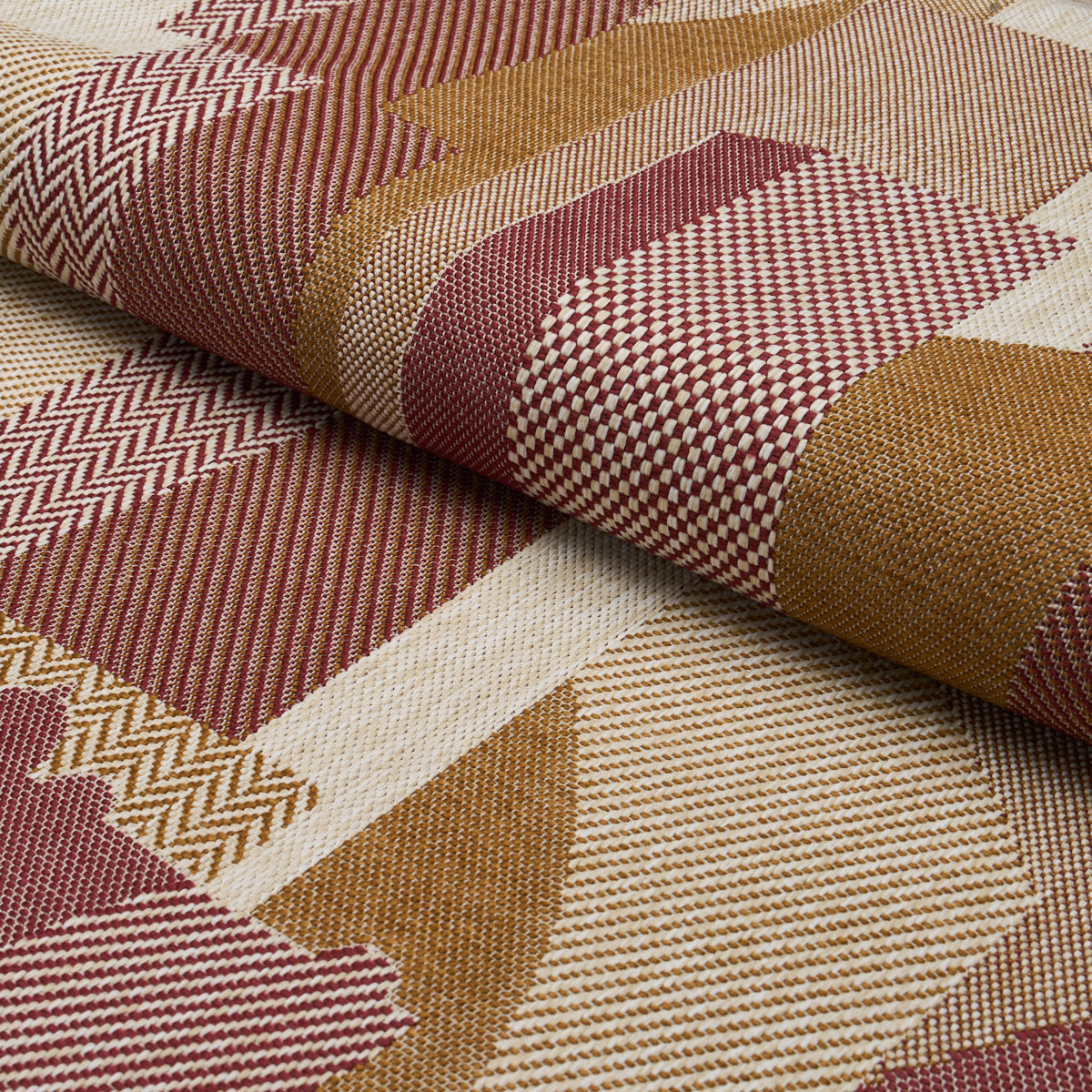 The City's Silent Lines Indoor/Out - Merlot - Schumacher 86831 Fabric - Schumacher Fabric