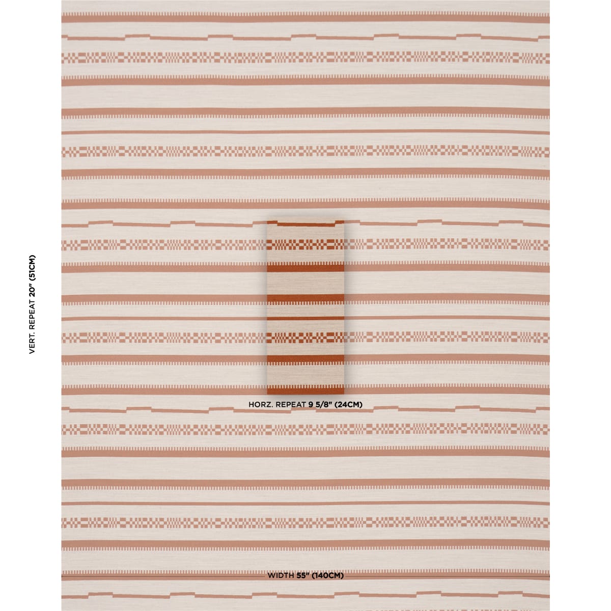 SKYLINE-STRIPES-REVERSIBLE-BURNT-ORANGE-SCHUMACHER-86872 - Schumacher Fabric