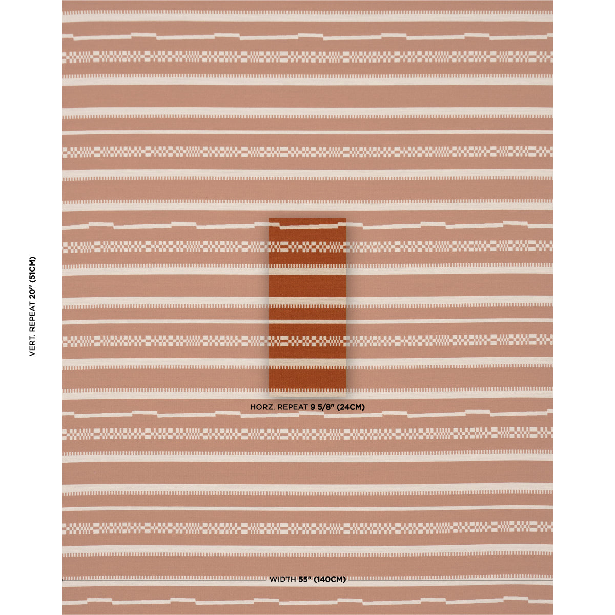 SKYLINE-STRIPES-REVERSIBLE-BURNT-ORANGE-SCHUMACHER-86872 - Schumacher Fabric