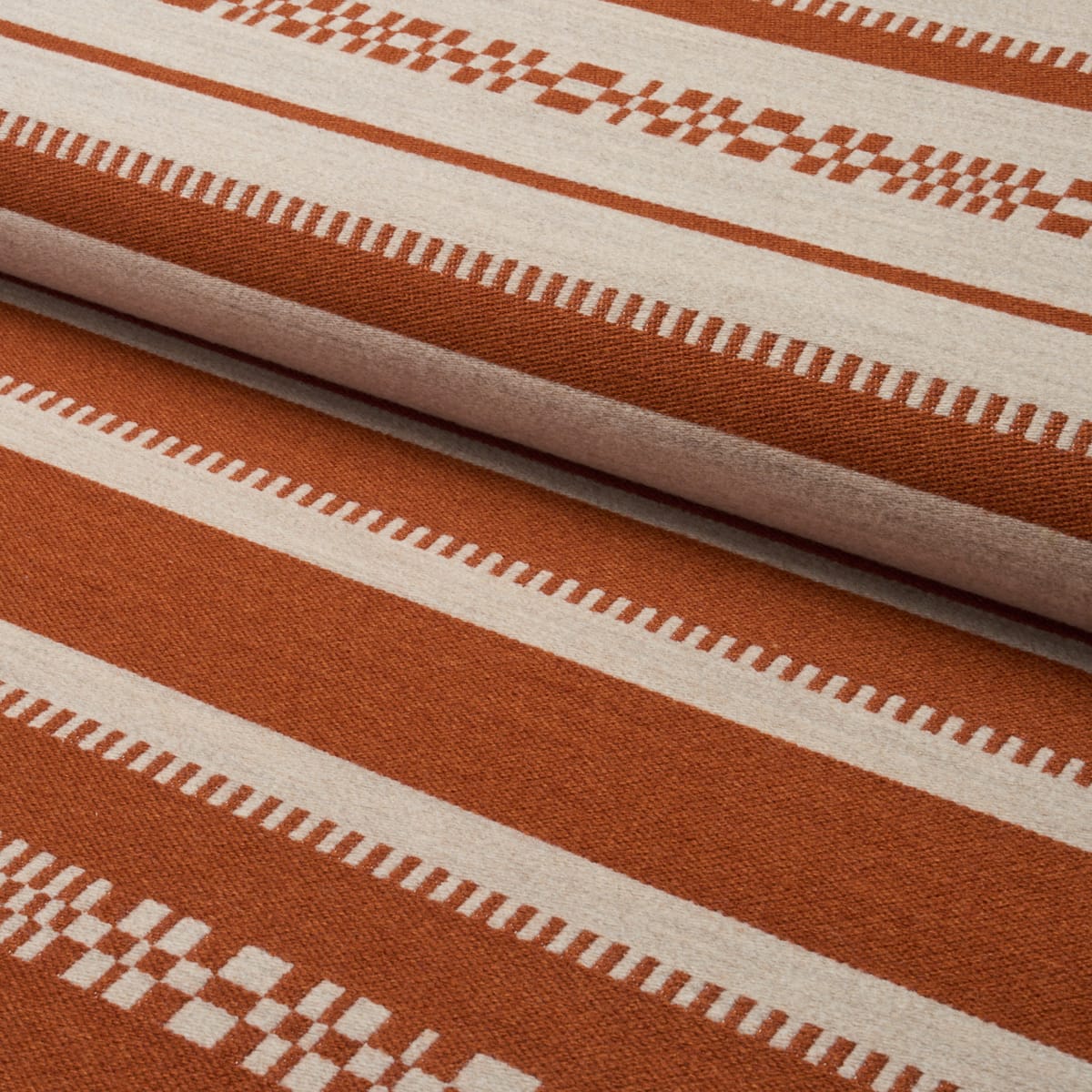SKYLINE-STRIPES-REVERSIBLE-BURNT-ORANGE-SCHUMACHER-86872 - Schumacher Fabric