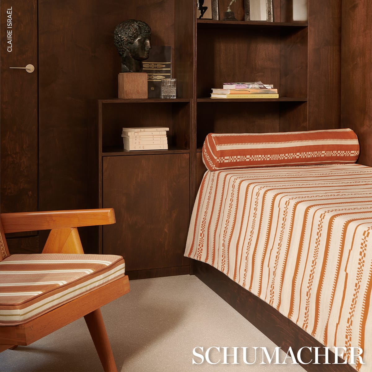 DOUBLE-FACE-STRIPES-TERRACOTTA-LIME-SCHUMACHER-86880 - Schumacher Fabric
